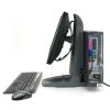 Ergotron Neo-Flex® All-In-One Lift Stand, Side View, Black Colour, Keyboard, Mouse, CPU Mounted, Screen Mounted