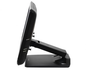 Ergotron Neo-Flex® Touchscreen Stand, Side View, Black Colour, Monitor Attached