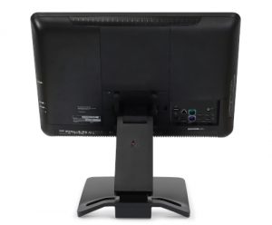 Ergotron Neo-Flex® Touchscreen Stand, Back View, Black Colour, Monitor Attached, Monitor Lifted
