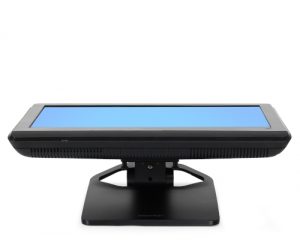 Ergotron Neo-Flex® Touchscreen Stand, Front View, Black Colour, Monitor Attached, Monitor Facing Upwards