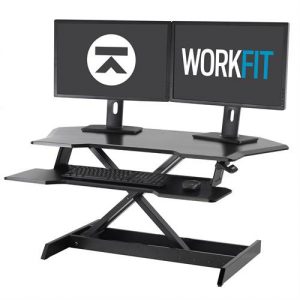 Ergotron WorkFit™ Corner Standing Desk Converter Raised Logo