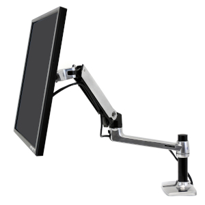 Ergotron LX Desk Mount LCD Monitor Arm, Side View, Polished Aluminium