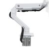 Ergotron HX Desk Dual Monitor Arm, Side View, White Colour, Black Wires