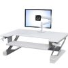 Ergotron LX Desk Monitor Arm, Front View, White Colour, Sit Stand Desk Mounted, Monitor Mounted, Transparent Monitor