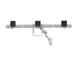 Ergotron HX Triple Monitor Bow Kit, White Colour, Front View, No Monitors
