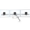 Ergotron HX Triple Monitor Bow Kit, White Colour, Front View, No Monitors, With Arm, Transparent Monitors