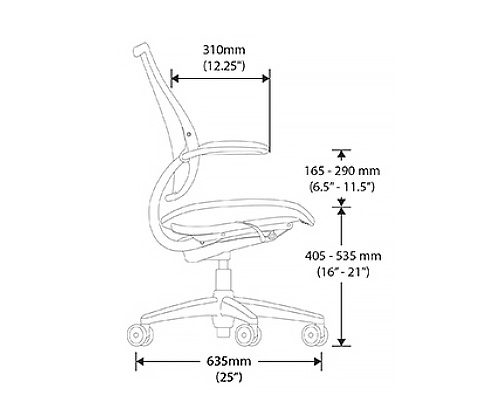 Humanscale Liberty Chair Dimensional Drawings