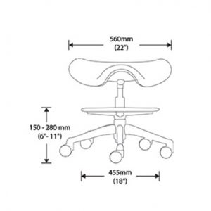 Humanscale Saddle Chair Front Dimensions