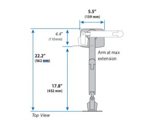 Ergotron MXV Desk Monitor Arm Dimensions
