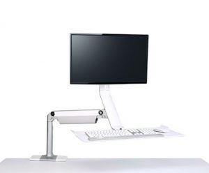 QuickStand Lite Single Screen Sit to Stand Desk Side View