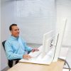 Ergotron WorkFit-SR Sit to Stand Desk in Use