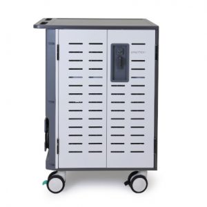 Ergotron Zip40 Charging Cart, Zip40 Charging and Management Cart, Side View, Grey and White Colour